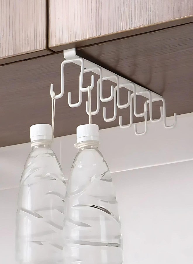 Hian Double-Row 12 Hooks Metal Hanging Rack | 26x7.5 cm, White, Pack of 1 | Rust-Resistant Metal with Anti-Slip Coating | Maximizes Space & Prevents Slippage | Perfect for Kitchen, Bathroom & Home Use - Image 3